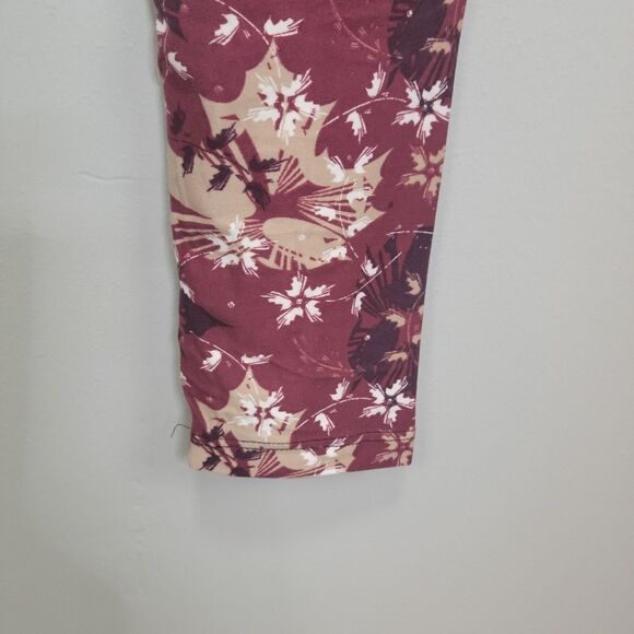 Legging Depot Burgundy Fall Print Leggings  One Size Fits All - Picture 4 of 6